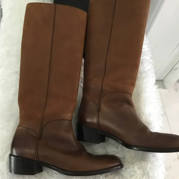 Salvatore Ferragamo Dark Brown Leather Riding Boots - Picture 11 of 16